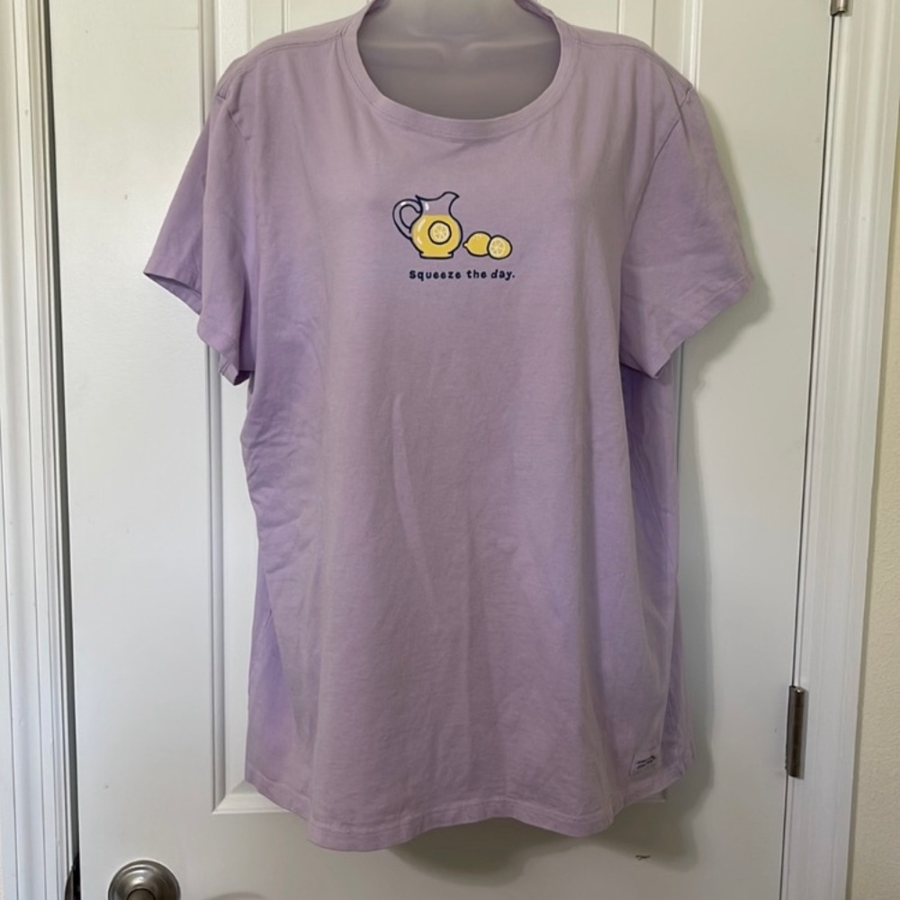 Lavender Positive Theme Tee Shirt. Summer Fun!